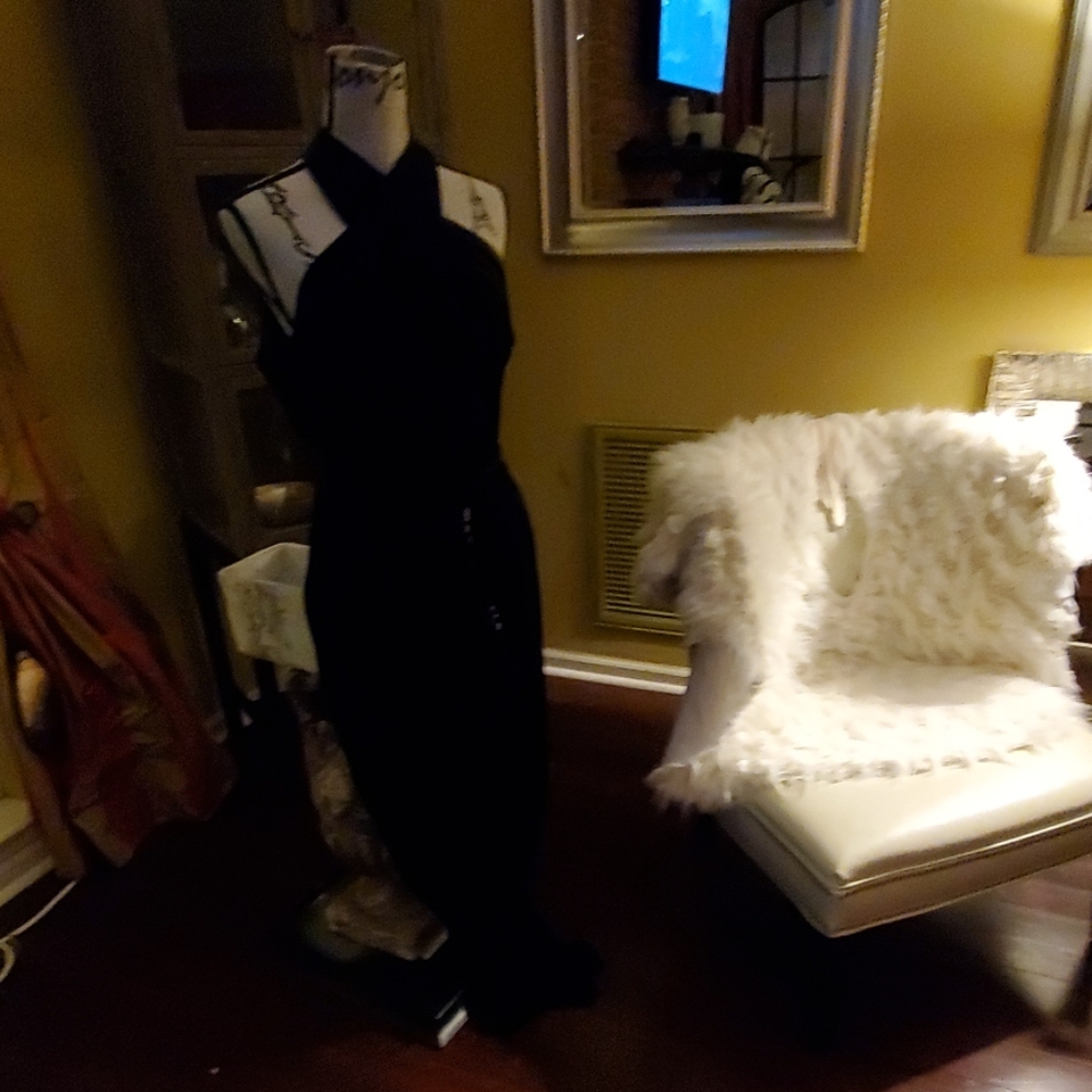 Black Velvet Evening Jumpsuit - image 5